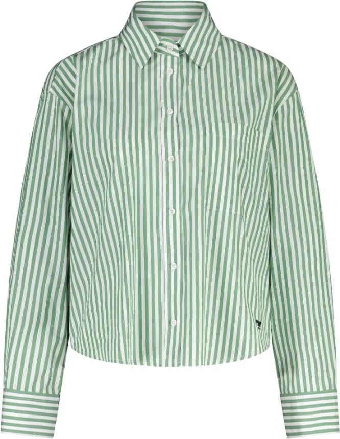 Max Mara Weekend Perak Gestreepte Blouse Groen Dames