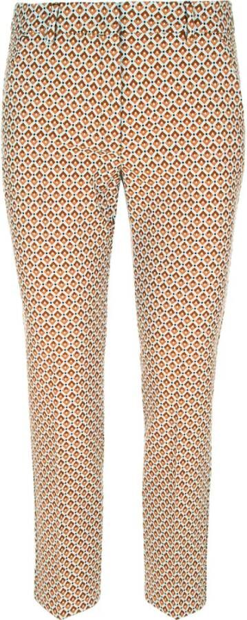 Max Mara Weekend Print All-Over Dubbele Pijp Chino`s Beige Dames