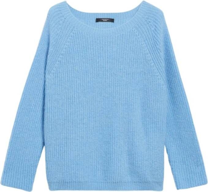 Max Mara Weekend Heldere Blauwe Xeno Sweaters Blue Dames