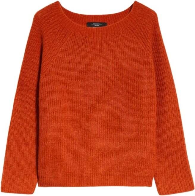 Max Mara Weekend Round-neck Knitwear Oranje Dames