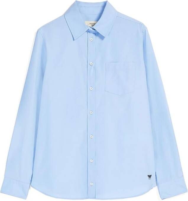 Max Mara Weekend Katoenen Poplin Overhemd Patio Stijl Blue Dames
