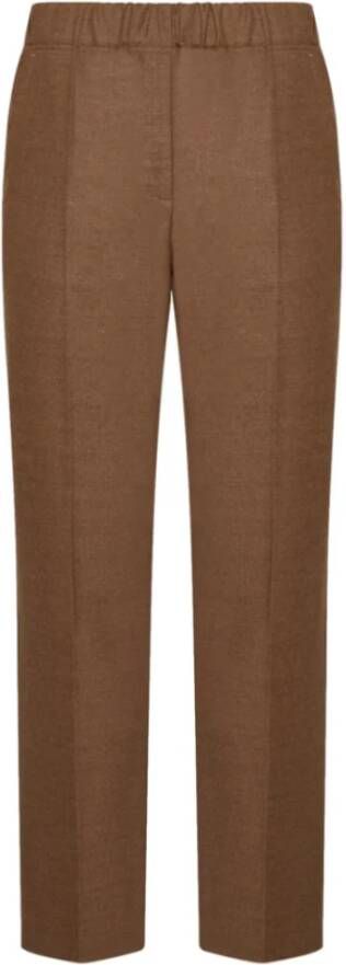 Max Mara Weekend Bruine Wollen Flanellen Broek Brown Dames