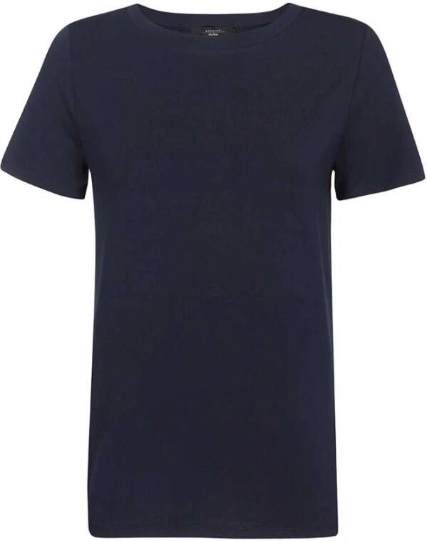 Max Mara Weekend T-Shirt Katoen 94% Elastaan 6% Blauw Dames