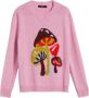 Max Mara Zachte alpaca- en wollen trui met intarsia ontwerp Pink Dames - Thumbnail 1