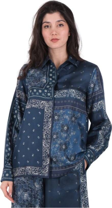 Max Mara Weekend Ultramarijn Zijden Blouse Blauw Dames