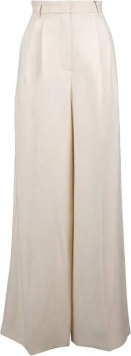 Max Mara Weekend Wijde Palazzo Broek in Effen Kleur White Dames