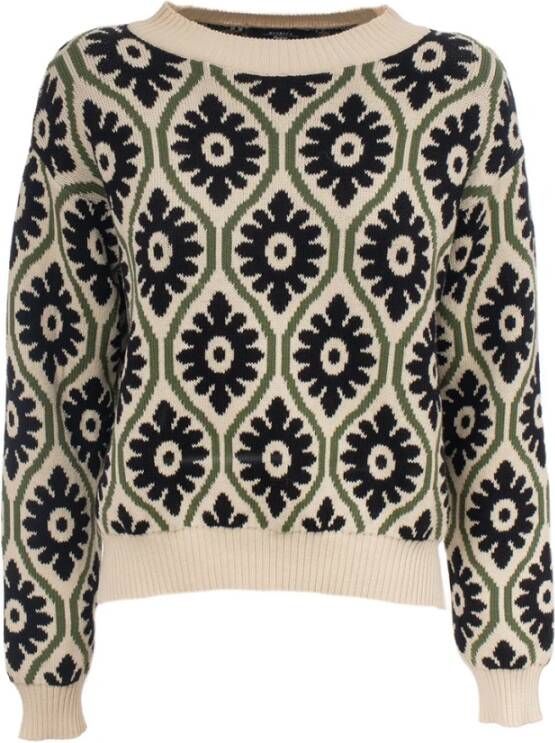 Max Mara Weekend Zachte katoenen jacquard trui Zwart Dames