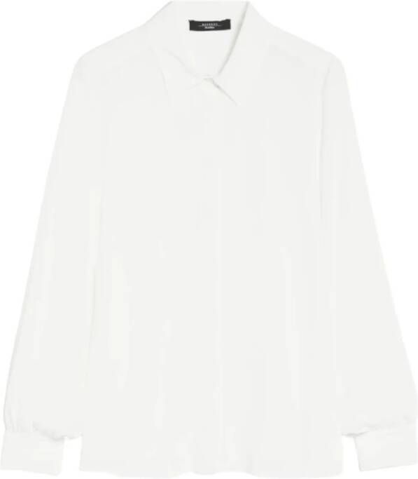 Max Mara Weekend Zijden Crêpe de Chine Overhemd White Dames