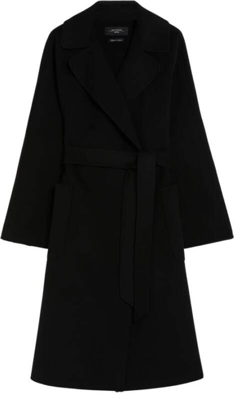 Max Mara Weekend Zwarte jas met Vestaglia-stijl Black Dames