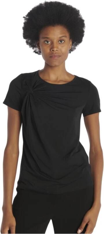 Max Mara Zwart T-shirt met Knoop Maat XS Zwart Dames