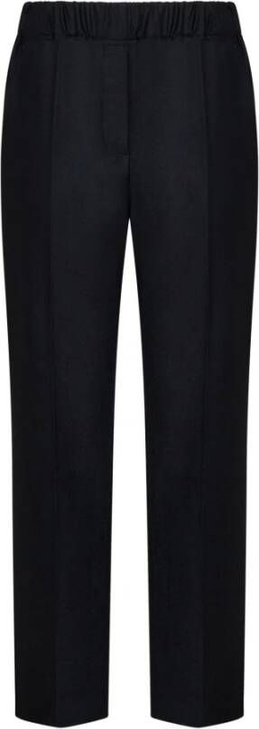 Max Mara Zwarte wollen broek met elastische taille Zwart Dames