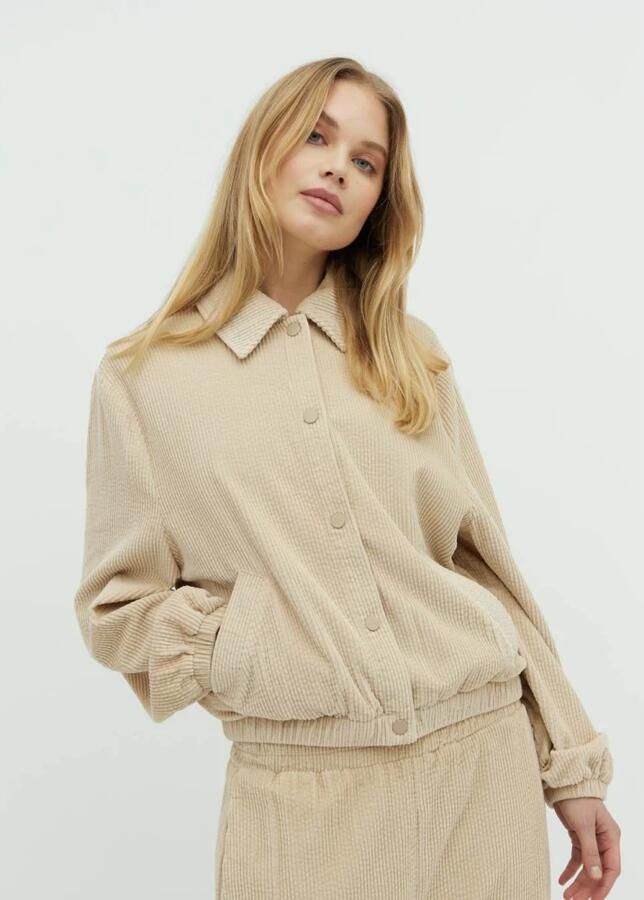 MbyM Beige Corduroy Kort Jack met Knoopsluiting Beige Dames - Foto 4