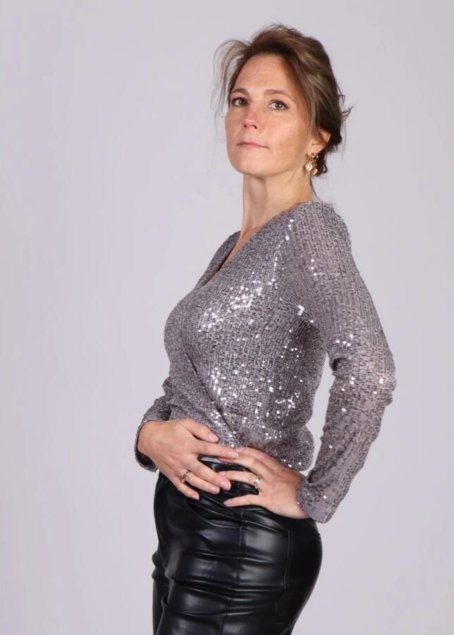 MbyM Shirt met lange mouwen en pailletten model 'Lilu' - Foto 2