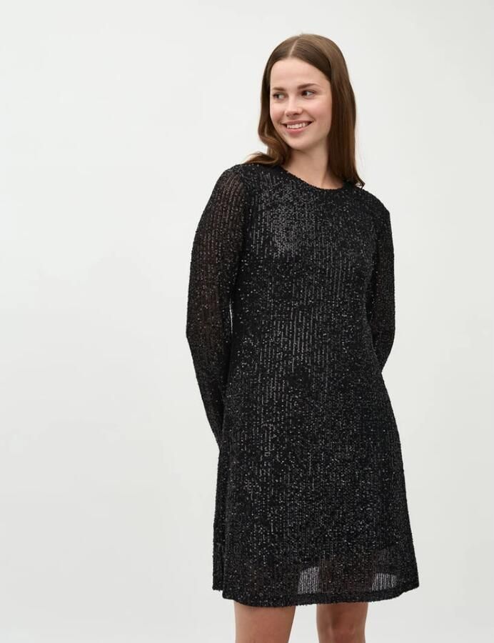 MbyM Zwarte Haliana Jurk met Pailletten Black Dames - Foto 3
