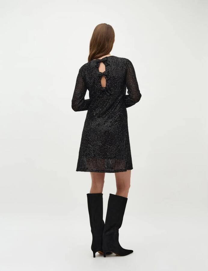 MbyM Zwarte Haliana Jurk met Pailletten Black Dames - Foto 4