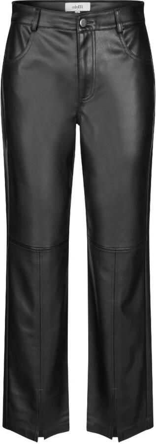 MbyM Zwarte vegan leren broek met wijde pijpen en splitjes Mayanna Black Dames - Foto 11
