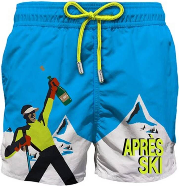 MC2 Saint Barth Apres Ski Champ Geplaatste Print Shorts Blauw Heren