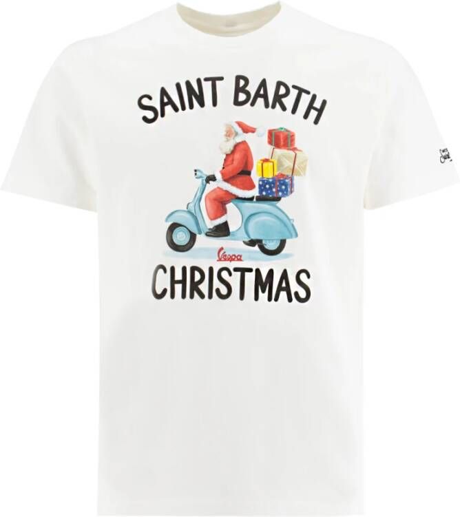 MC2 Saint Barth Crew-neck Katoenen T-shirt met Geborduurd Logo White Heren