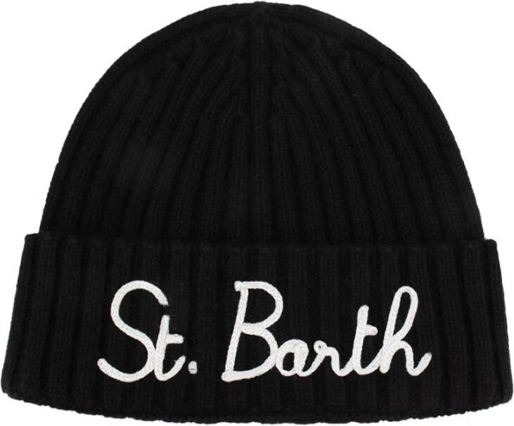 MC2 Saint Barth Gebreide muts met geborduurd logo Black Dames