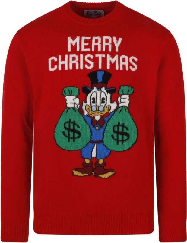MC2 Saint Barth Kerst Scooge Trui Fw23 Regular Fit Rood Heren