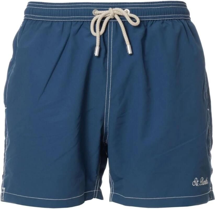 MC2 Saint Barth Blauwe Nylon Zwemshorts Elastische Taille Blue Heren - Foto 2