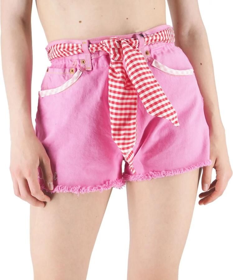 MC2 Saint Barth Dames Denim Patch Shorts Pink Dames