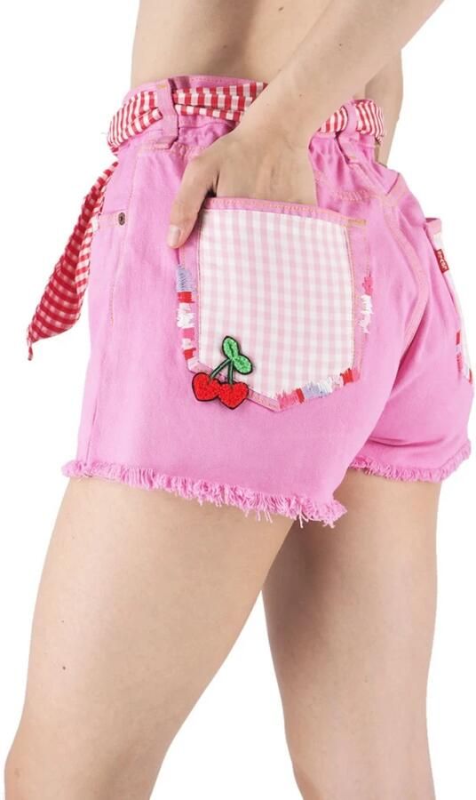 MC2 Saint Barth Dames Denim Patch Shorts Pink Dames - Foto 3