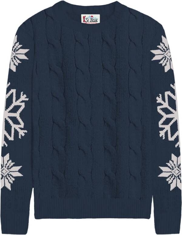MC2 Saint Barth Nordic Flake Ronde Hals Trui Blauw Heren