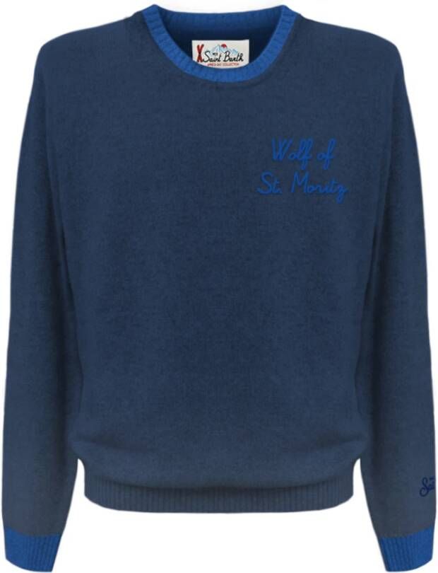 MC2 Saint Barth Ronde hals gekweek Blauw Heren