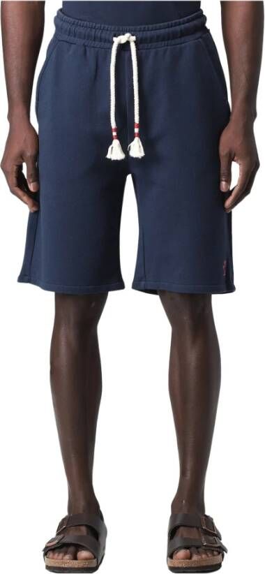 MC2 Saint Barth Katoenen shorts met logoborduursel Blue Heren