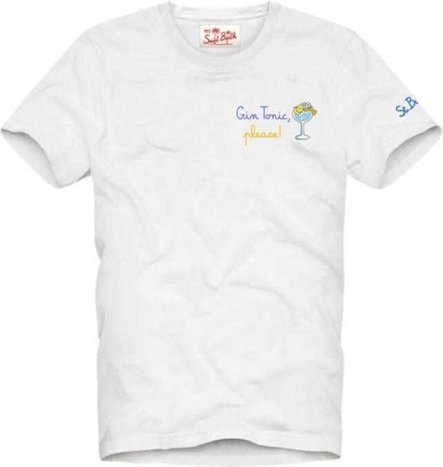 Saint Barth Logo Front T-shirt Wit White Heren