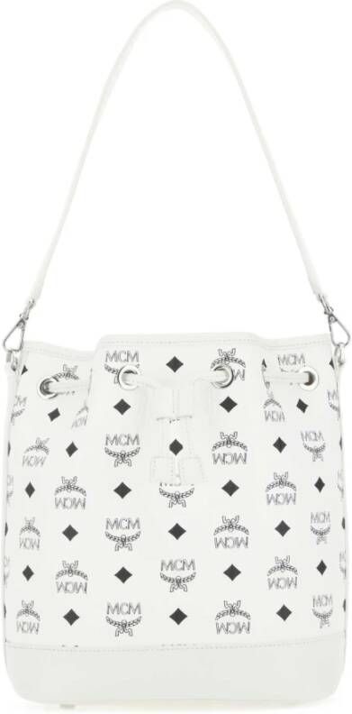 MCM Bedrukte leren emmertas White Dames