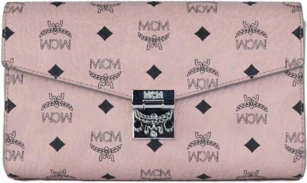 MCM Diamond Logo Clutch Crossbody Tas Pink Dames