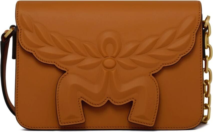 MCM Crossbody bags Himmel Leather Maxi Hn Crossbody Small Ck in cognac