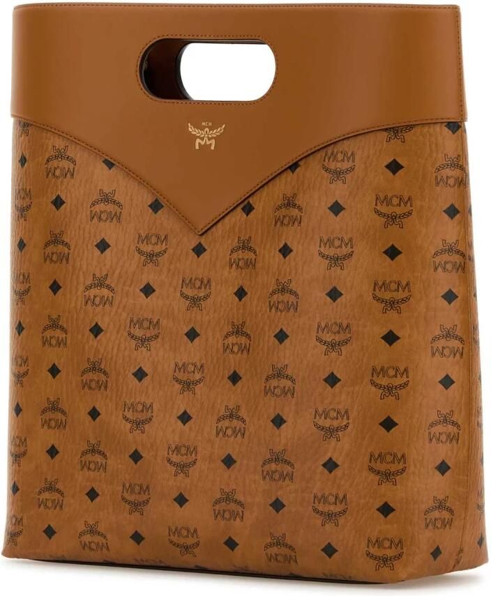 MCM Diamanten Tote Tas in Visetos Leder Mix Brown Unisex - Foto 3