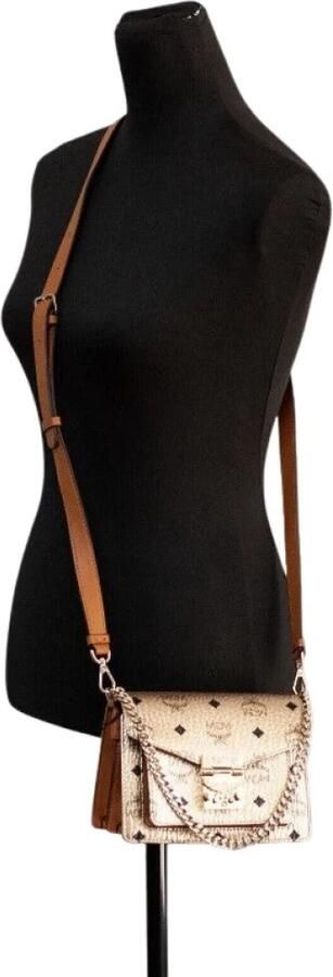 MCM Handtas Gold Diamond Logo lederen Mini Flap Lock Crossbody handtas