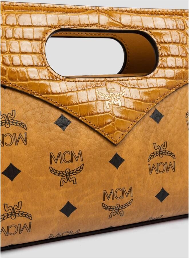 MCM Diamond draagtas in Visetos en leer met krokodillenprint Brown Dames - Foto 2
