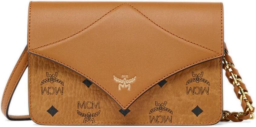 MCM Diamond Schoudertas in Visetos Leder Mix Brown Dames - Foto 5