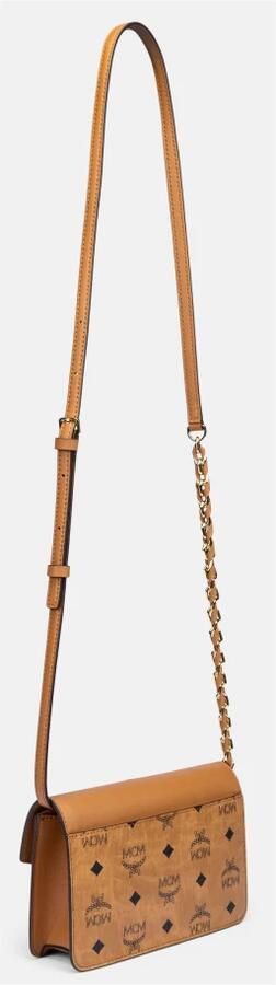 MCM Diamond Schoudertas in Visetos Leder Mix Brown Dames - Foto 9