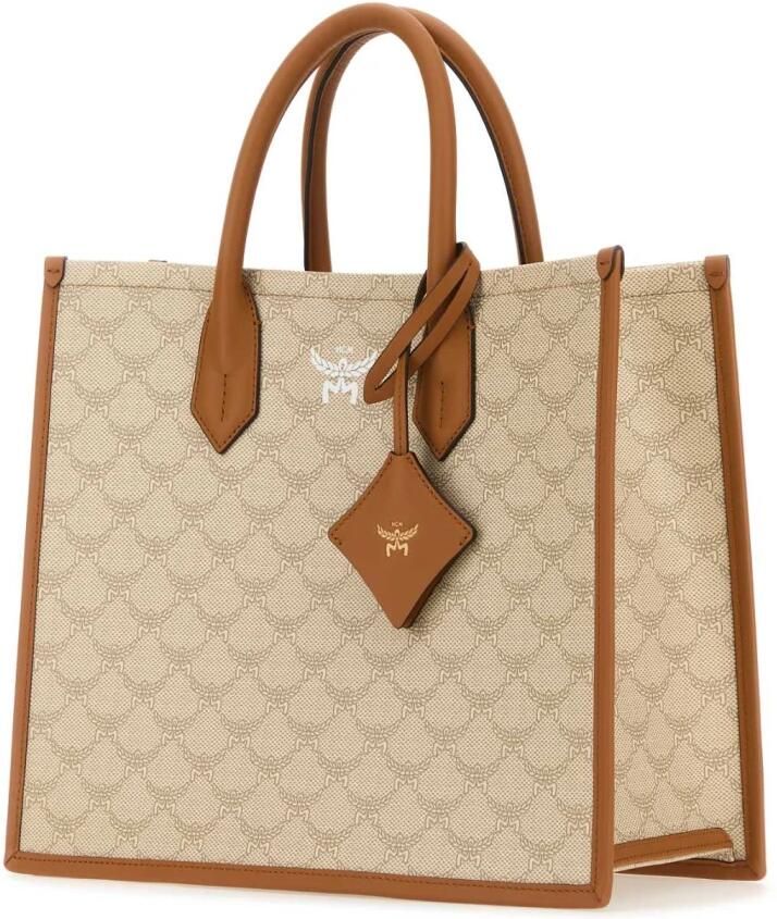MCM Verstelbare Geometrische Handtas met Schouderband Beige Dames - Foto 3