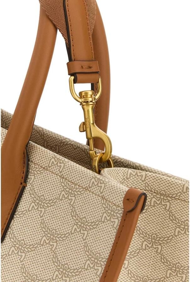 MCM Verstelbare Geometrische Handtas met Schouderband Beige Dames - Foto 4