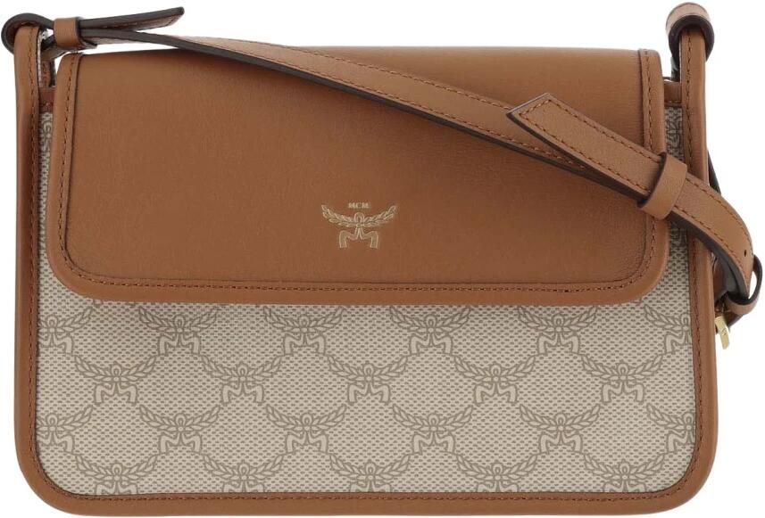 MCM Stijlvolle Schoudertas met Magneetsluiting Brown Dames