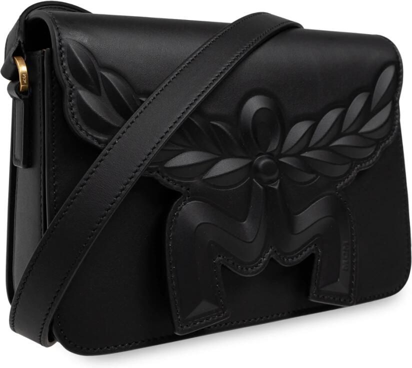 MCM Crossbody bags Himmel Leather Maxi Hn Crossbody Small in zwart - Foto 4