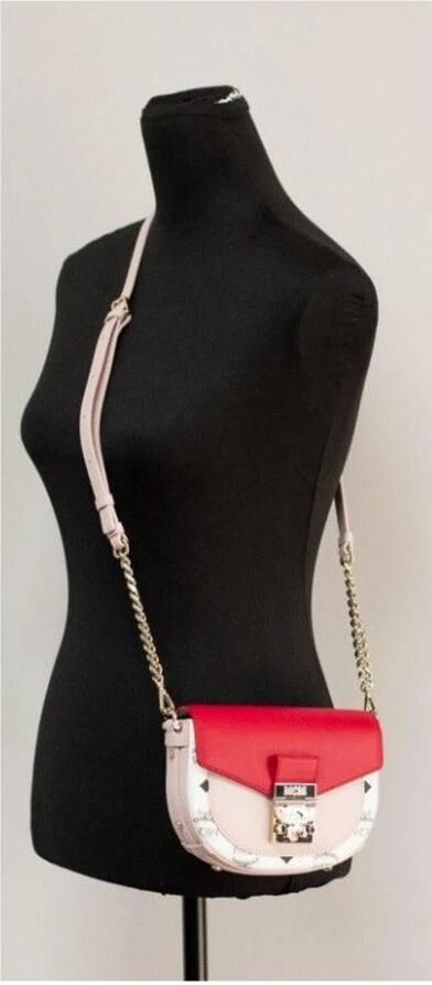 MCM Handtas Mini Rode Visetos Leren Crossbody Heuptas - Foto 2