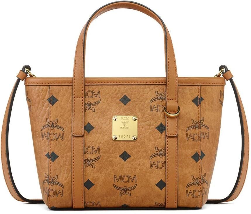 MCM Toni Shopper met bovenrits in Visetos Brown Dames