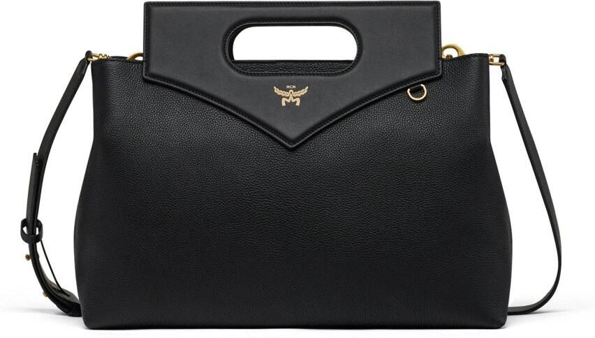MCM Shoppers & Totes Diamant Soft Leather Tote Large in zwart
