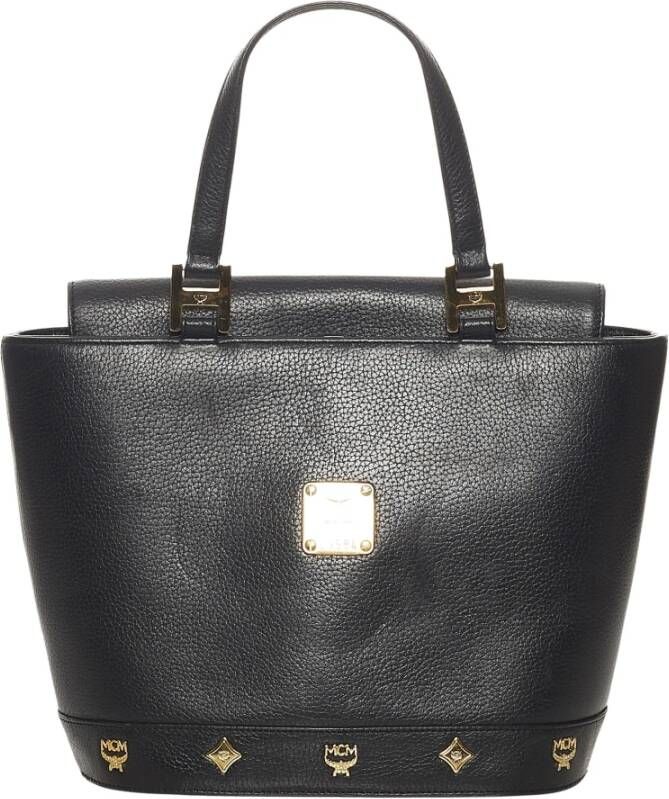 MCM Pre-owned Bezaaid lederen handtas Zwart Dames