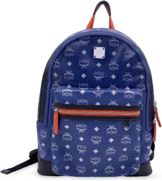 MCM Pre-owned Canvas backpacks Blauw Dames