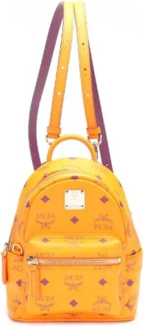 MCM Pre-owned Canvas backpacks Oranje Dames