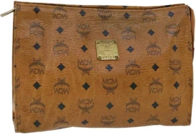 MCM Pre-owned Canvas clutches Bruin Dames